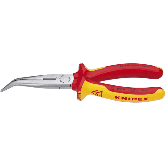 KNIPEX ANGLED LONG NOSE PLIERS W/CTR.-1,000V INSLTD