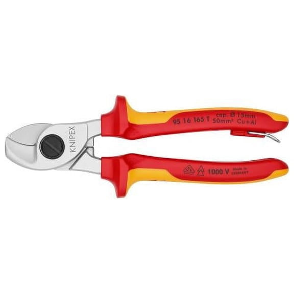 Knipex 95 16 165 T Cable Shears-1000V Insulated, Tethered Attachment