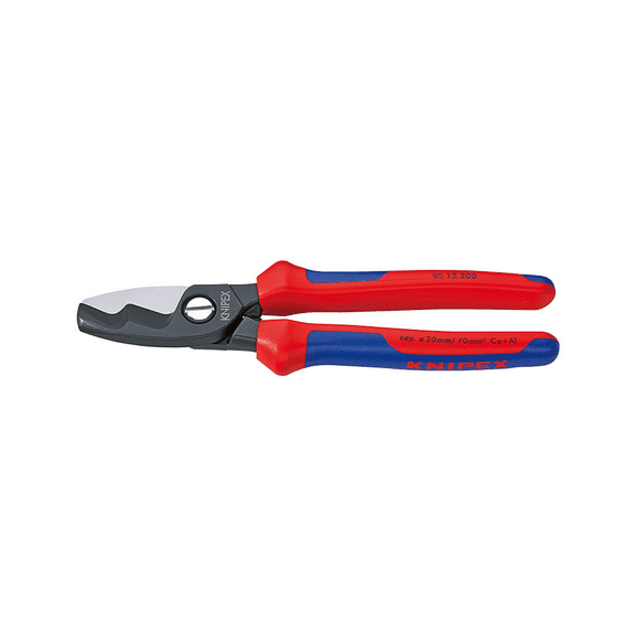 Knipex 95128 Cable Shears w/ Twin Cutting Edge & Multi-Component Grips