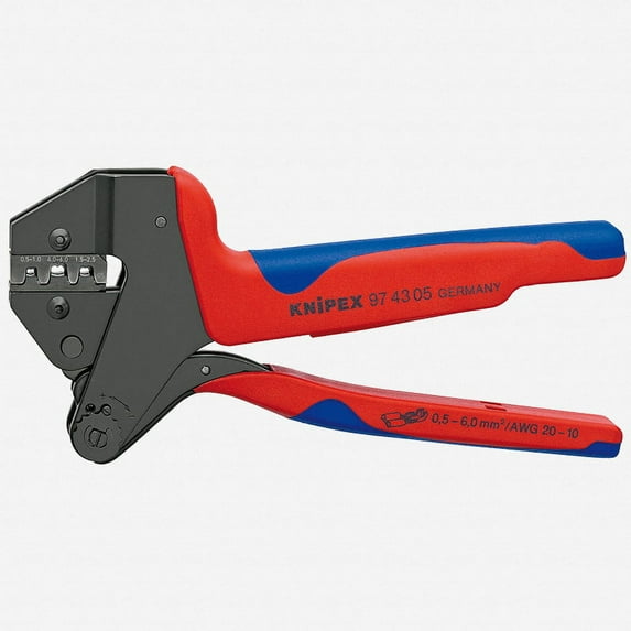 Knipex 97-43-05 Crimp System Pliers for exchangeable crimping dies w/ Die for non-insulated open plug-type
