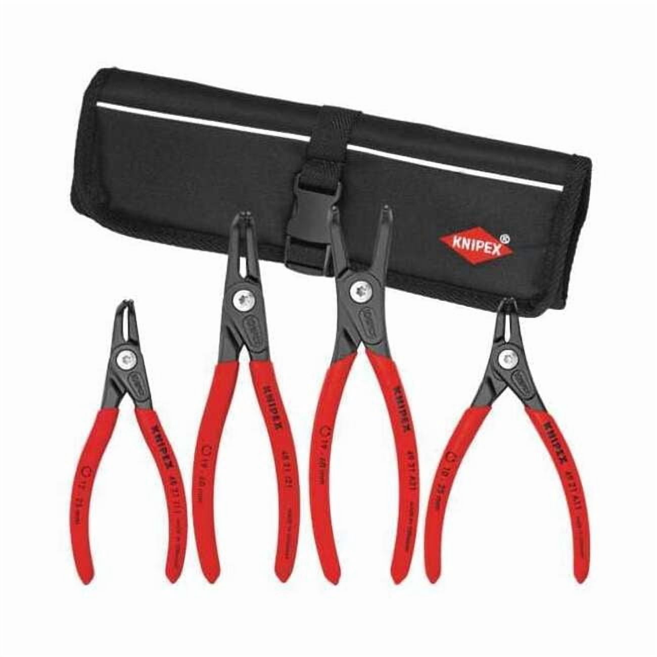 Knipex 9K-00-80-20-US 4 Piece Precision Circlip Pliers Set in Tool Roll - 90 Degree (Set 1)