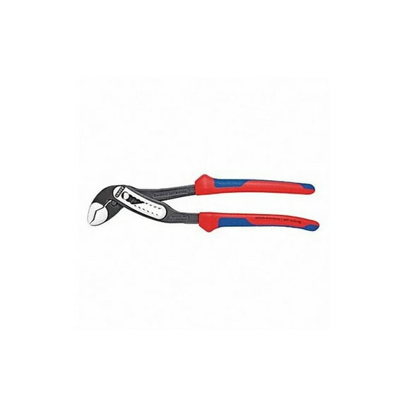 Knipex 7 1/4 in V-Jaw Water Pump Plier Serrated, Bi-Material Grip 88 02 180 SBA