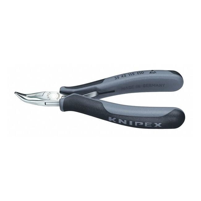 Knipex 35-42-115-ESD ESD Precision Electronics 45 Degree Bent Pliers (half-round jaws) - MultiGrip