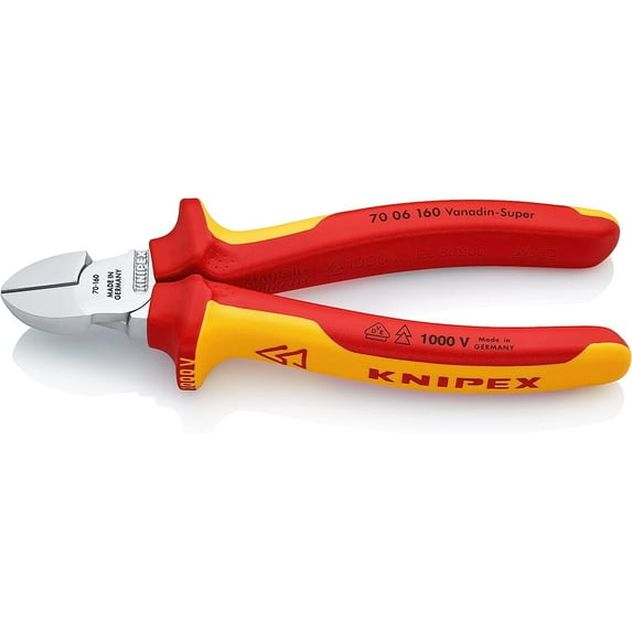 Knipex Diagonal Cutter chrome-plated, insulated with multi-component grips, VDE-tested 160 mm 70 06 160