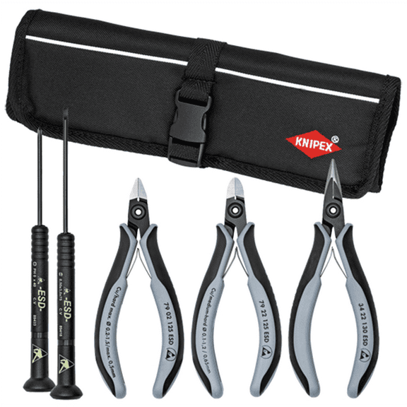 KNIPEX 5-Piece Professional ESD Electronic Tools Set