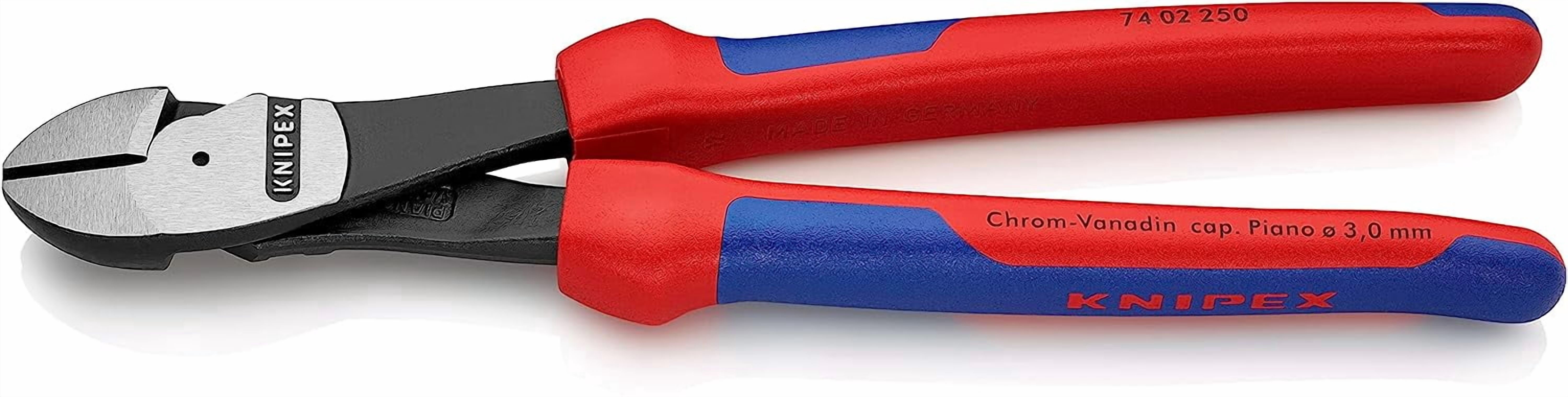 Knipex 74 02 250 SB High Leverage Diagonal Cutters 9,84" with soft handle in blister packaging 250 Mm
