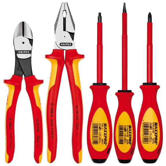KNIPEX 5PC PLIERS/SCREWDRR TOOL SET-1,000V INSLTD