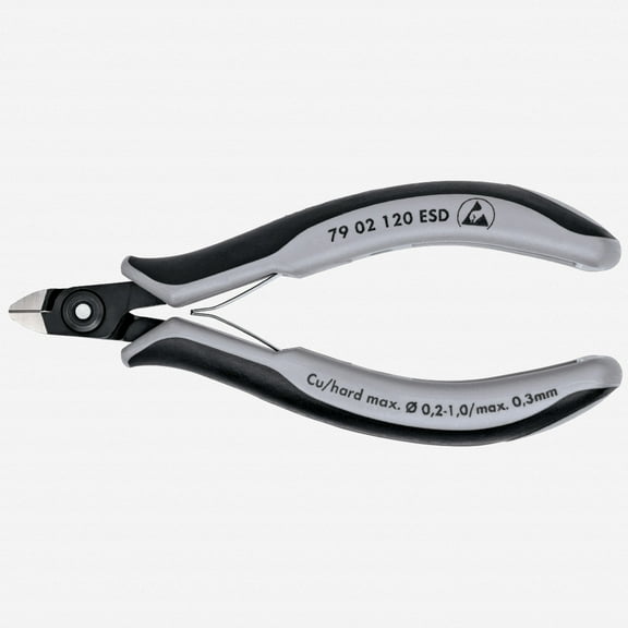 4-3/4" Precision Electronics Side Cutter, ESD, Ergonomic Grip