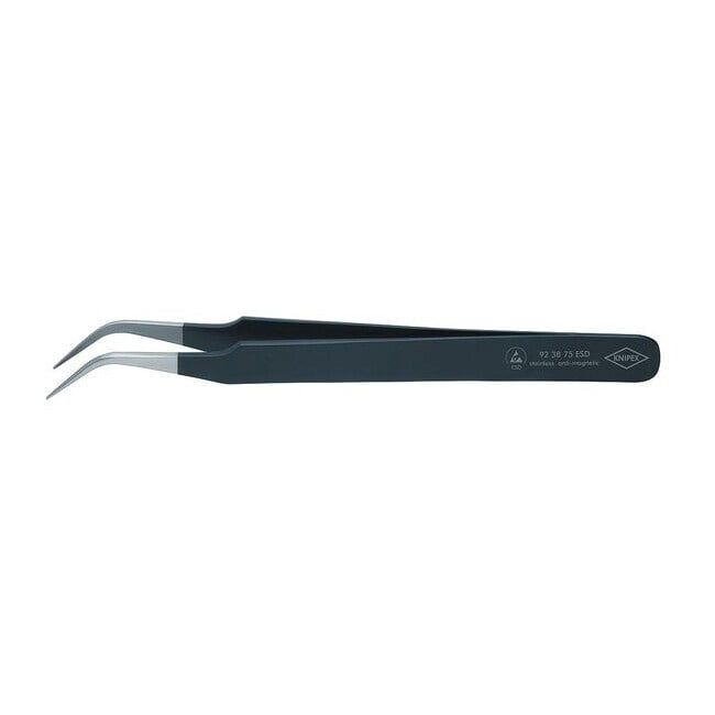 Knipex Precision ESD Tweezers Needle Point Sickle-shaped