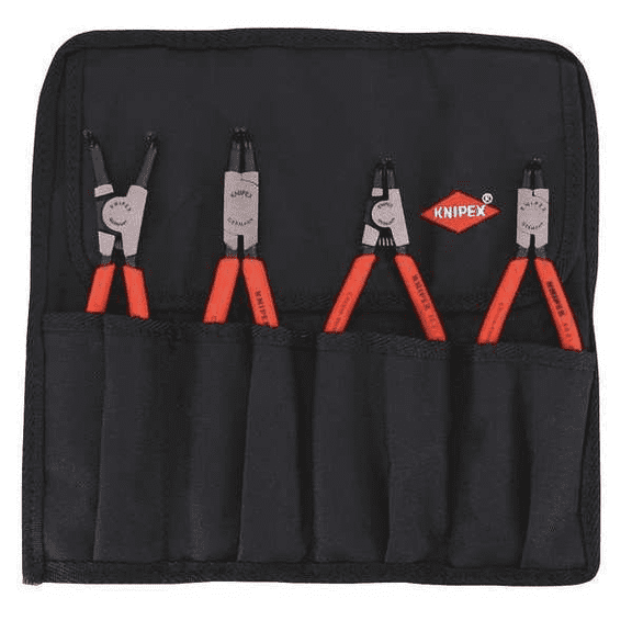Knipex Retaining Ring Plier Set 4pc Internal External 90 Degree Snap Ring Pliers Steel Red Tools