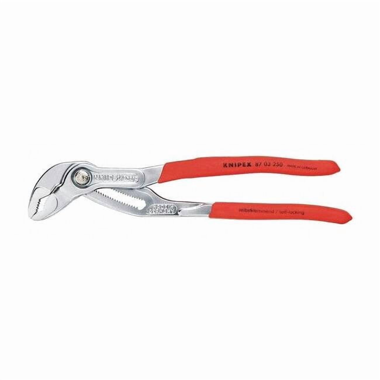10 in V-Jaw Tongue and Groove Plier Serrated, Plastic Grip 87 03 250