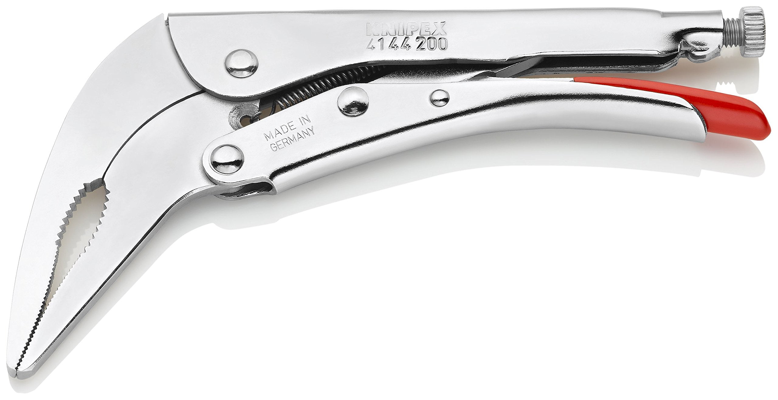 Knipex Tools 41 44 200 8" Angled Long Nose Locking Grip Pliers, CA2