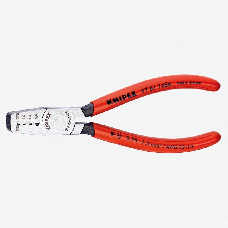 Knipex Trapezoidal Crimping Pliers for end sleeves (ferrules) - Plastic Grip