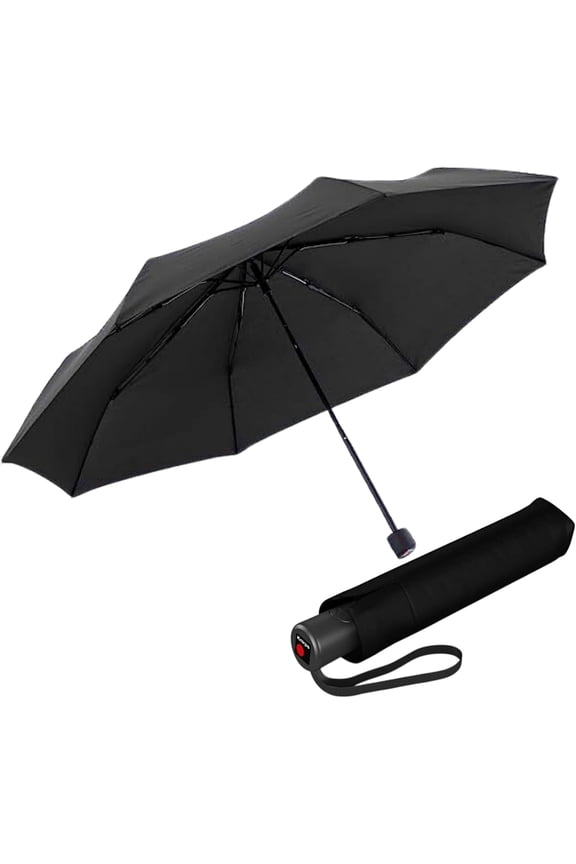 A.050 Black Manual Open Close Travel Rain Umbrella for Adults – Ultra Lightweight, Compact Windproof 38.5" Water Resistant Canopy, Steel Aluminum Frame, Travel Case Included