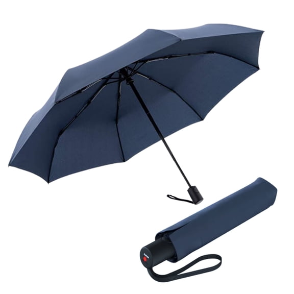 Knirps A.200 Medium Duomatic Windproof Rain Umbrella for Adults in Navy – Automatic Open Close Design, 38.5" Wind Resistant Canopy, Durable Steel Frame, Travel Case Included