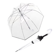 Knirps C.760 Transparent Stardust Black Curved Handle Rain Umbrella for Adults   34.2" Manual Open Close Bell Shaped Clear Dome, Wind Resistant Rain Protection, Windproof 8-Rib Canopy