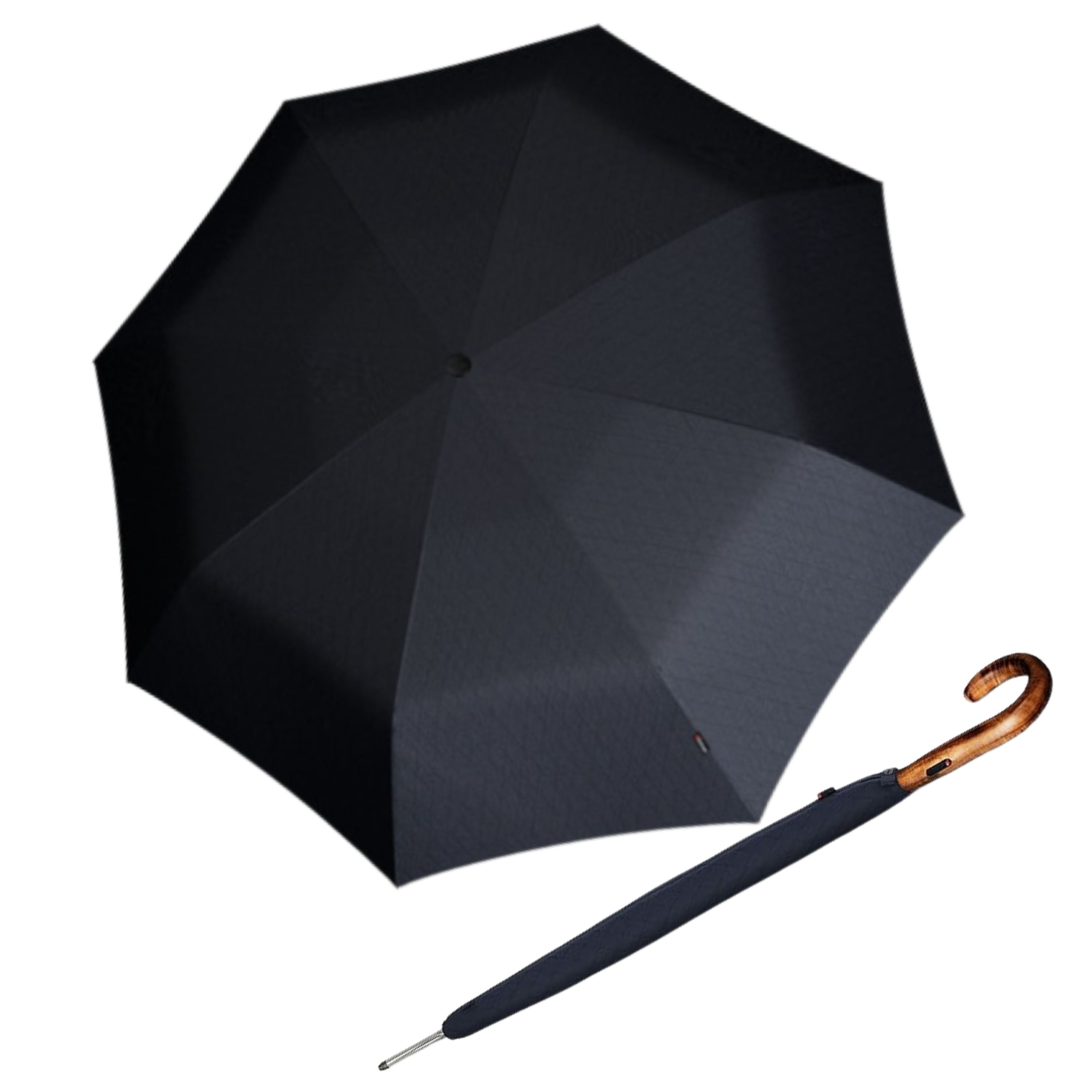 Knirps S.770 36" Long Automatic Stick Umbrella in Pattern – Premium Rain Protection with a 44.5" Canopy, 10 Reinforced Ribs, Italian Maple Wood Hook Handle, Windproof up to 62 mph, Gift Box Included