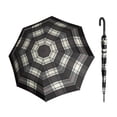 thumbnail image 1 of Knirps T.760 Automatic Long Stick Rain Umbrella in Check Black & White – Lightweight Cane Umbrella, 4in1 Canopy, Fiberglass Ribs & Steel Shaft, OEKO-TEX, Lacquered Round Handle, Wind-Tunnel Tested, 1 of 8
