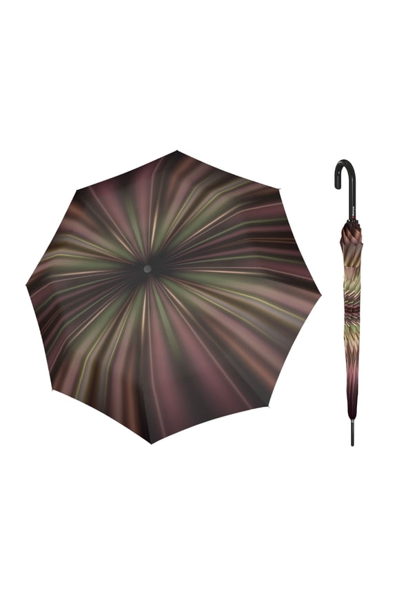 T.760 Automatic Long Stick Rain Umbrella in Dusk Fire  Lightweight Cane Umbrella, 4in1 Canopy, Fiberglass Ribs & Steel Shaft, OEKO-TEX Fabric, Lacquered Round Handle, Wind-Tunnel Tested