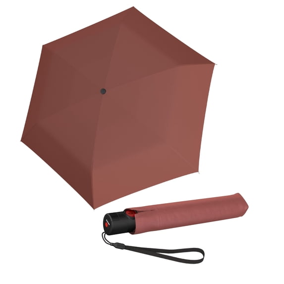 Knirps U.200 Ultra Light Automatic Rain Umbrella in Cider Heatshield – One-Touch Auto Open/Close, Wind-Tunnel Tested, 37in Canopy, Aluminum Fiberglass Frame, Pocket-Size Travel Umbrellas, with Cover