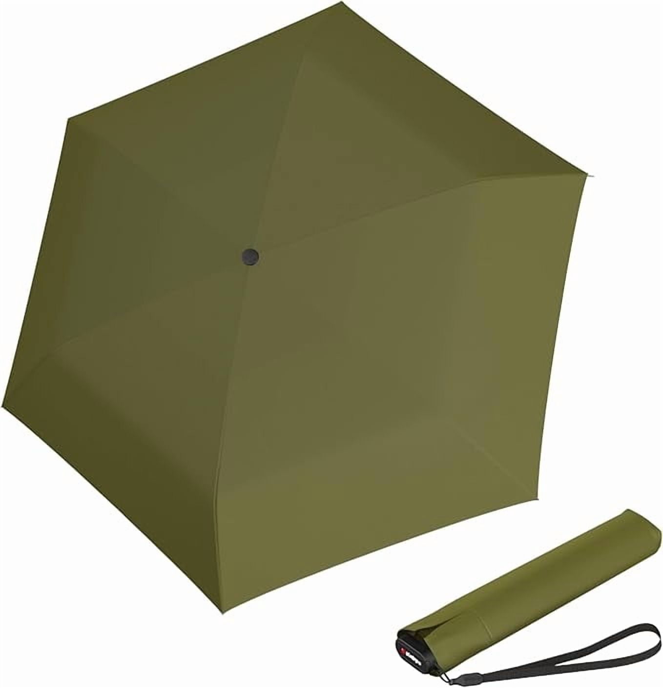 Knirps US.050 Ultra Light Pocket Size Manual Rain Umbrella in Cardamom – 4oz Portable Travel Umbrellas with 35" Quick Dry Canopy, Windproof up to 62mph, Matching Quick Dry Protective Cover Included
