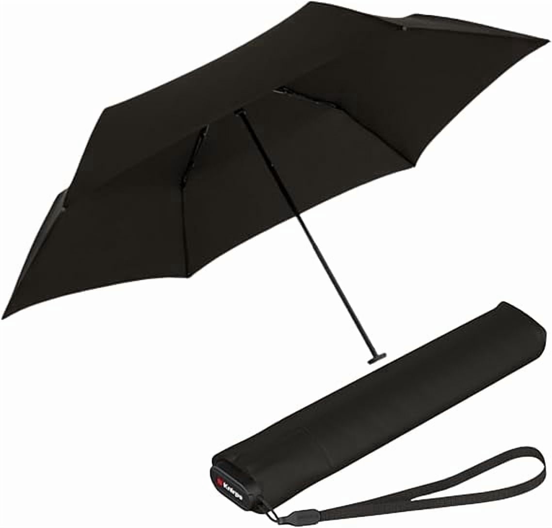 Knirps US.050 Adult Windproof Pocket Size Manual Rain Umbrella, Carrying Case, Black, 1