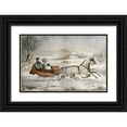 thumbnail image 1 of Knirsch, O. 14x11 Black Ornate Wood Framed with Double Matting Museum Art Print Titled - The Road, Winter, 1 of 4