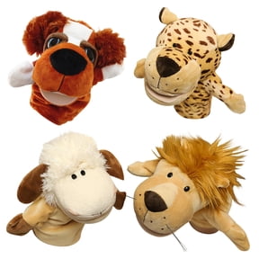 Knisume Animal Hand Puppet Plush — Dramatic Play Stuffed Animals for Role Fun, Cute Plushies Collectible, Barney Stuffed Animal Style Companion for Display,C