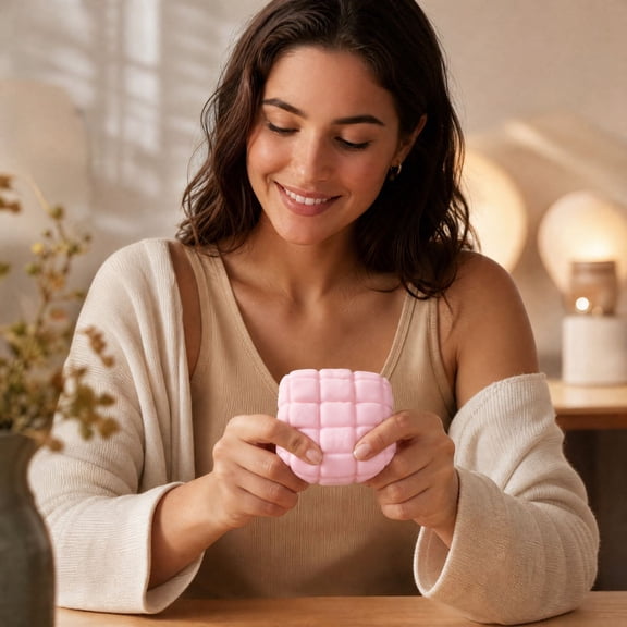 Knisume Block-Filled Quilt Squishy Crunchy — Building Block Filling Soft Stress Toy with Crunchy Sound Sensory Play