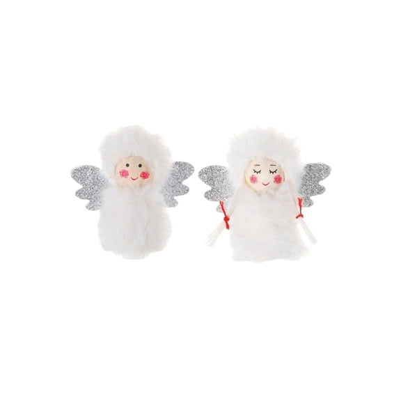 Knisume Christmas Angel Plush Toy Set in Pair Pack - Stuffed Animals Holiday Doll with Wings, Cute Plushies Xmas Decor, Soft Teddy Bear Stuffed Animal Alternative