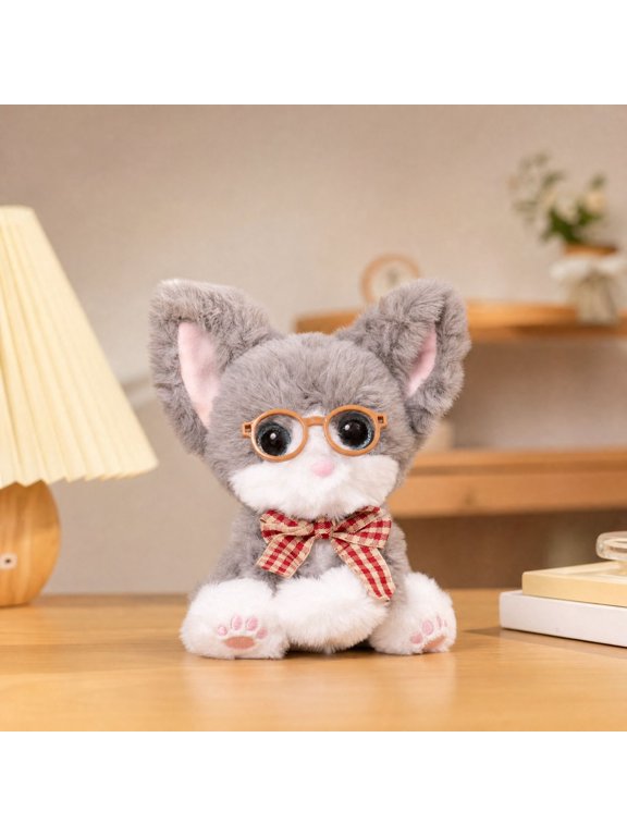 Cute Plushies Stuffed Animal - Soft Plush Toy Doll for Lovers, Cuddly Stuffed Animals Plushie with Plush Bag Charm and Keychain Plush Accessory