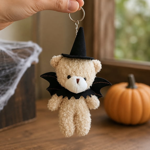 Knisume Halloween Toys – Ghost Plush Bag Charm Keychain with Bell and Clip, Dangling Pendant for Purse Keys and Backpack Hanger, Keychain Plush and Cute Plushies,White