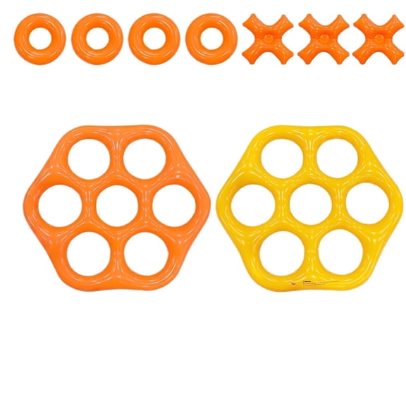 Knisume Hexagonal Inflatable Water Play Set, Thickened Pool Toys - Interactive Tossing Games, Summer Beach & Backyard Water Fun, Family Outdoor Toys for Poolside Entertainment,Saffron