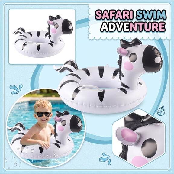 Knisume Inflatable Pool Float with Comfort Handles - Cute Swim Raft for Water Relaxation, Summer Beach & Pool Floatie, Durable Vinyl Floating Lounger for Outdoor Water Play