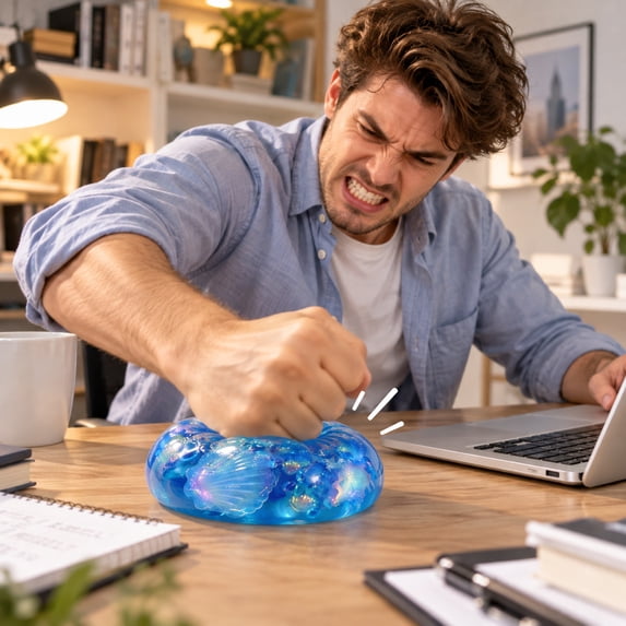 Knisume Ocean Squishy Stress Relief Ball - Blue Seashell Sensory Fidget ...