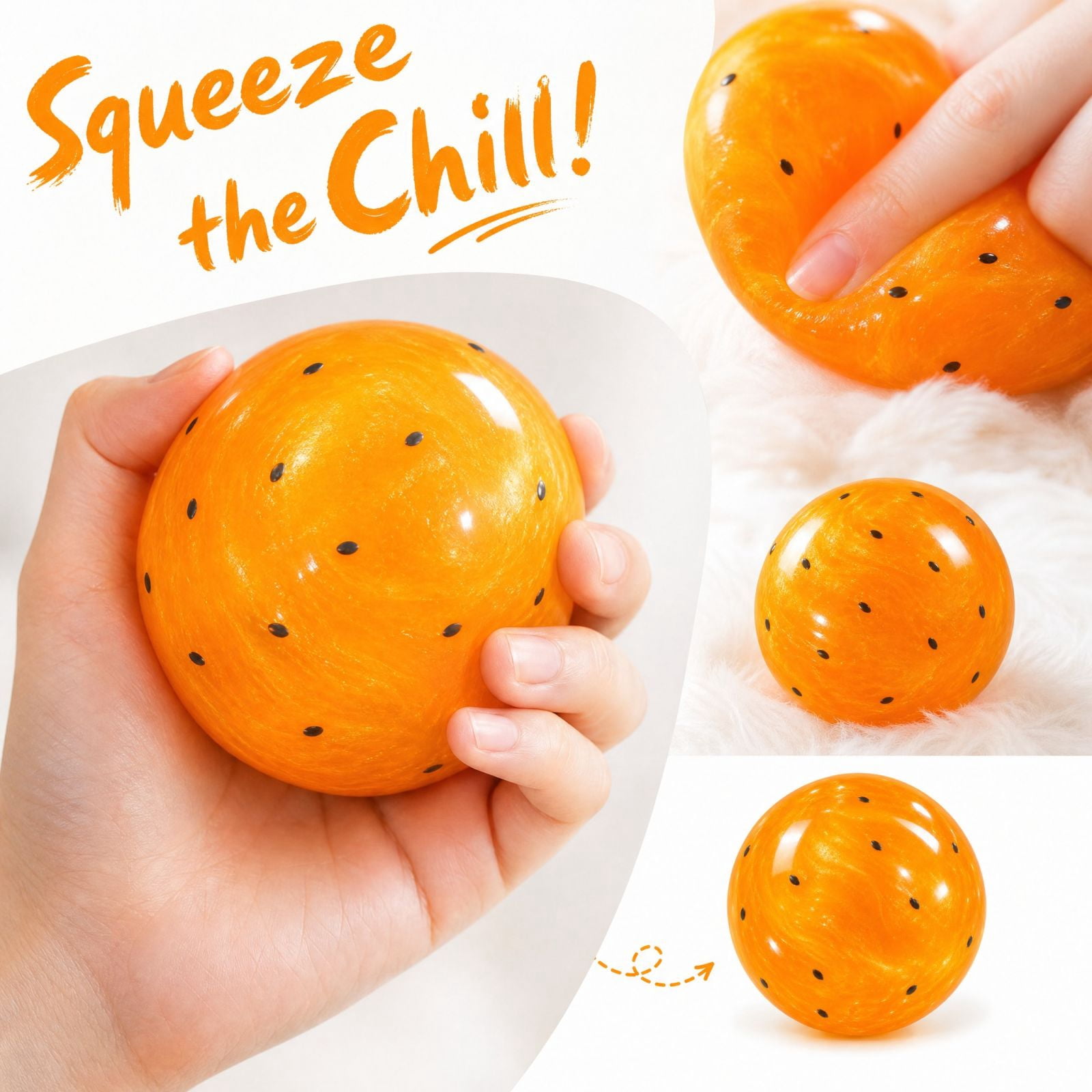 Sand Soft Fall Knisume Orange Vaseline Ice Sand Squishy Ball - Soft Sensory Stress ...
