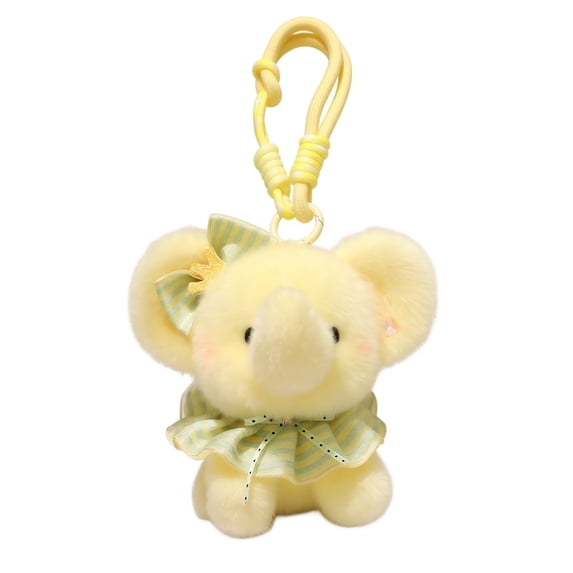 Knisume Plush toy keychain plush - Elephant Design Stuffed Pendant, Halloween toys Small Travel Buddy, Cute plushies for Backpack, plush bag charm for Key Ring,Yellow