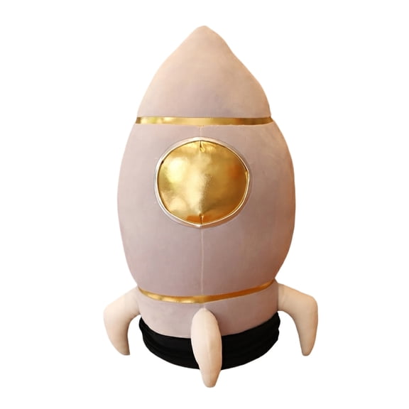 Knisume Rocket Spaceship Plush Toy — Space Themed Stuffed Animals for Room Decor, Cute Plushies with Big Stuffed Animals Cozy Display Feel,Gray