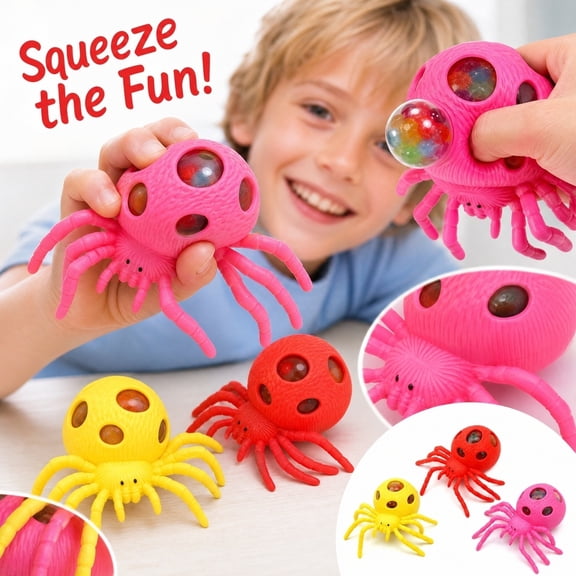 Knisume Slow Rising Squishy Toys Spider Grape Squeezable Stress Relief Fidget, Soft Gel Toy for Anxiety Relief, Office Desk Decompression Squeeze, Anti Stress Squishy