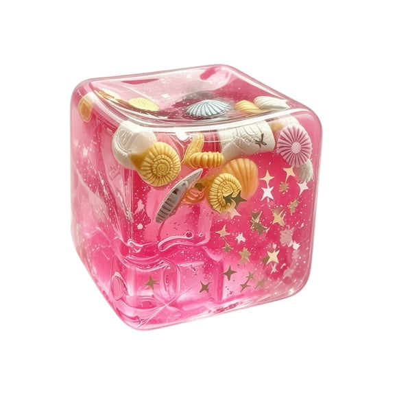 Knisume Squishy Stress Ball Marine Shell - Slow Bounce Sensory Decompression Toy, 3D Cartoon Cube Squeeze for Anxiety Relief, Soft Pinch for Kids