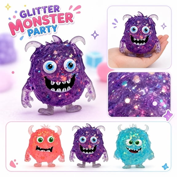 Knisume Squishy Stress Relief Squeezy Toy - Maltose Devil Monster Soft Squeeze Fidget, Cute Squishy for Sensory Play, Desk Toy for Anxiety Relief, Stress Buster,Blue