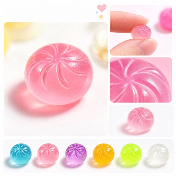 Knisume Squishy Stress Relief Squeezy Toy - Mini Bun 1.2 Inch Squeeze Fidget Random, Tiny Squishy for Sensory Play, Cute Food Toy for Stress Relief and Calm
