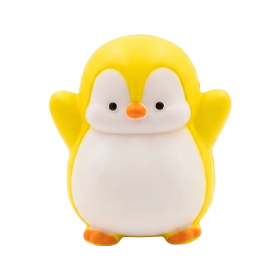 Knisume Squishy Stress Relief Toy - Penguin Shaped Slow Rising Squeeze Figure for Office Desk, Anxiety Relief Fidget, Soft Gel Decompression,Yellow