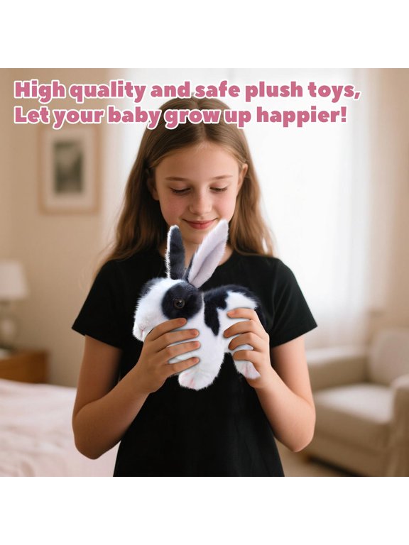 Stuffed Animals Plush Toy – Bunny Soft Plushies for Snuggling, Weighted Stuffed Animals Calming Plush Bag Charm Style,Black