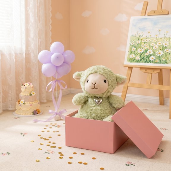 Knisume Stuffed Animals Plush Toy – Colorful Lamb Soft Plushies for Comfort, Cute Plushies Plush Bag Charm Style Calming Companion,Green