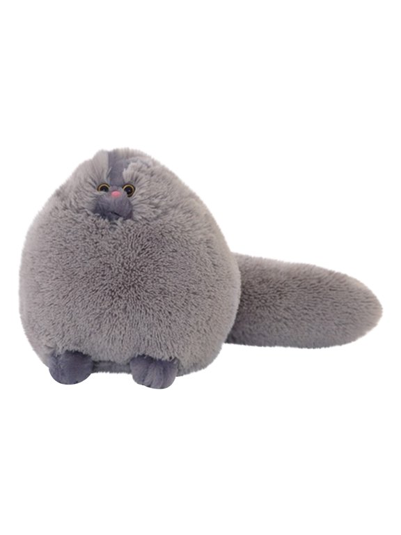 Stuffed Animals Plush Toy - Persian Cat Plushies Halloween Toys, Weighted Stuffed Animals Cuddle Kitten, Cute Plushies Room Accent, Plush Bag Charm Gift,Gray