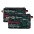 thumbnail image 1 of Knit Abstract Pattern and Reindeer Christmas Square Storage Bins with Handles Collapsible Containing Box 2 Packs, 1 of 9