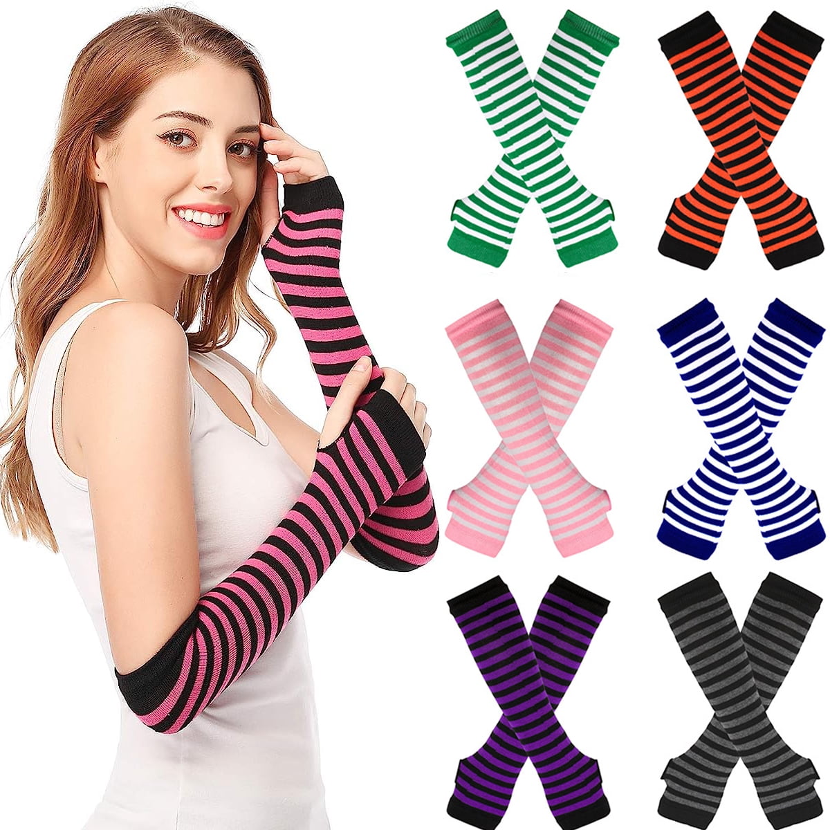 Share Maison Damen Armwärmer - Fingerlose Cashmere-Wolle Stulpen Mit Daumenloch