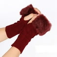 thumbnail image 1 of Knit Arm Warmers Fingerless Gloves for Women Winter Wrist Warmers with Thumb Hole, 1 of 3