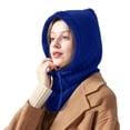thumbnail image 1 of Knit Balaclava for Women, Thermal Windproof Hooded Neck Warmer, Winter Ski Mask for Skiing, Snowboarding, Outdoor Winter Sports and Daily Cold Weather Wear-Blue, 1 of 9
